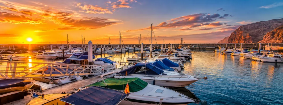 Los Cristianos Harbour Sunset banner